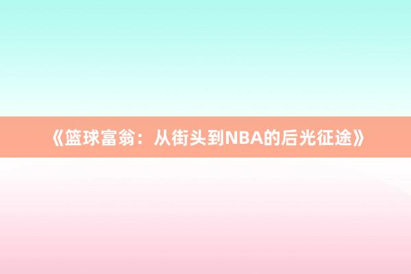 《篮球富翁：从街头到NBA的后光征途》